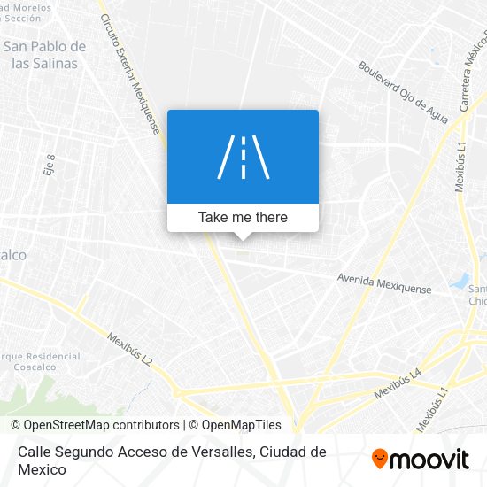 Mapa de Calle Segundo Acceso de Versalles