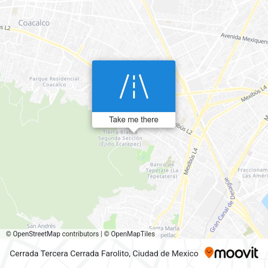 Mapa de Cerrada Tercera Cerrada Farolito