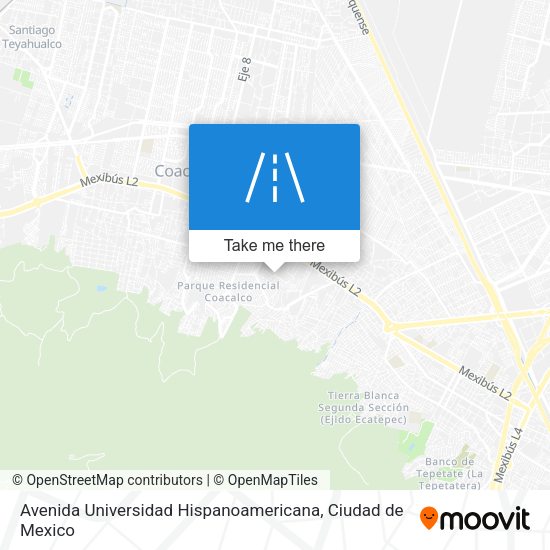 Mapa de Avenida Universidad Hispanoamericana