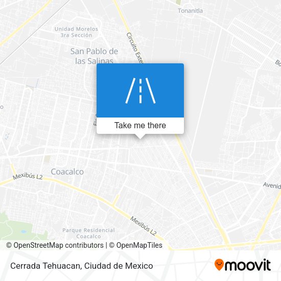 Mapa de Cerrada Tehuacan