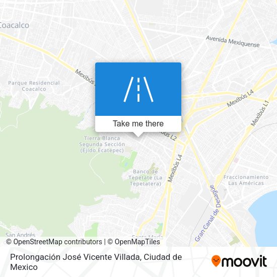 Prolongación José Vicente Villada map