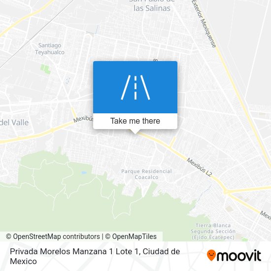 Privada Morelos Manzana 1 Lote 1 map