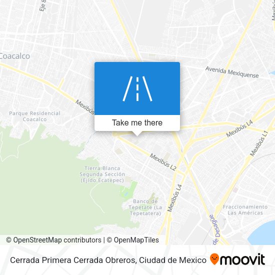 Mapa de Cerrada Primera Cerrada Obreros