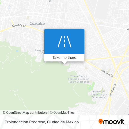 Prolongación Progreso map