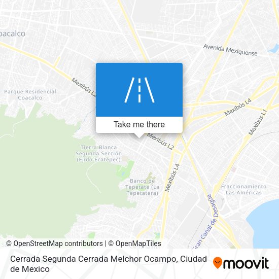 Mapa de Cerrada Segunda Cerrada Melchor Ocampo