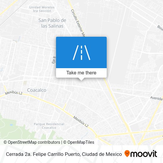 Cerrada 2a. Felipe Carrillo Puerto map