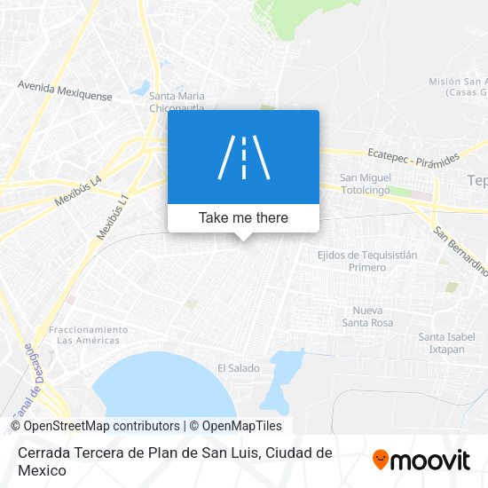 Cerrada Tercera de Plan de San Luis map