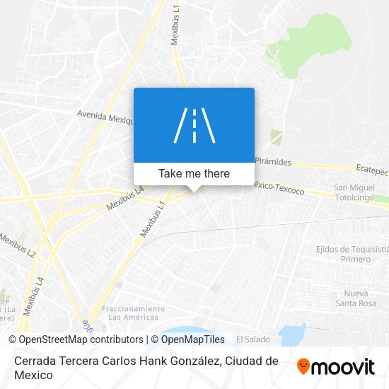 Mapa de Cerrada Tercera Carlos Hank González