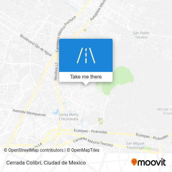 Cerrada Colibrí map