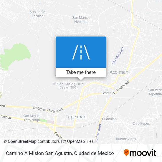 Camino A Misión San Agustín map