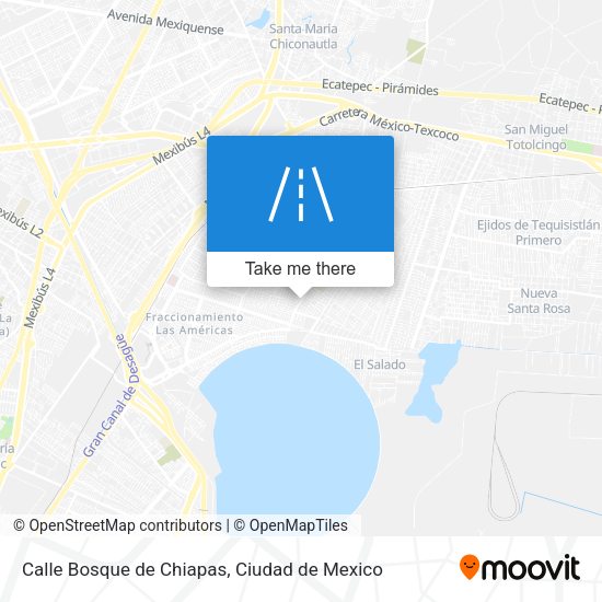 Mapa de Calle Bosque de Chiapas