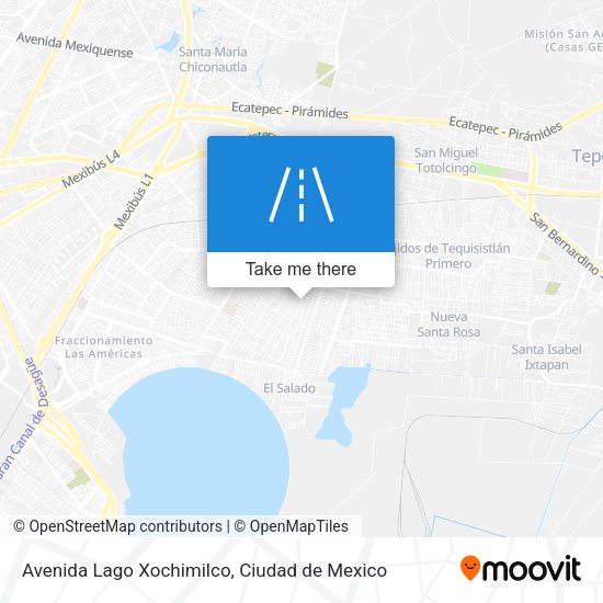Avenida Lago Xochimilco map