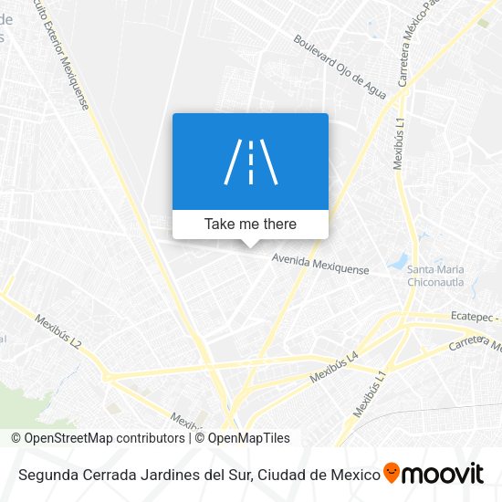 Mapa de Segunda Cerrada Jardines del Sur