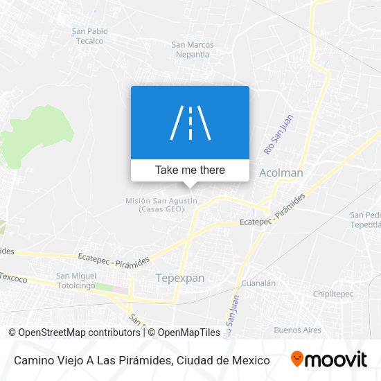 Mapa de Camino Viejo A Las Pirámides