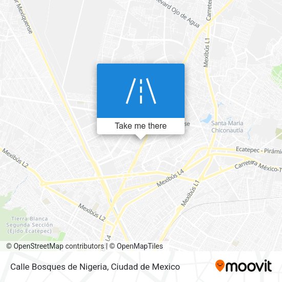 Mapa de Calle Bosques de Nigeria