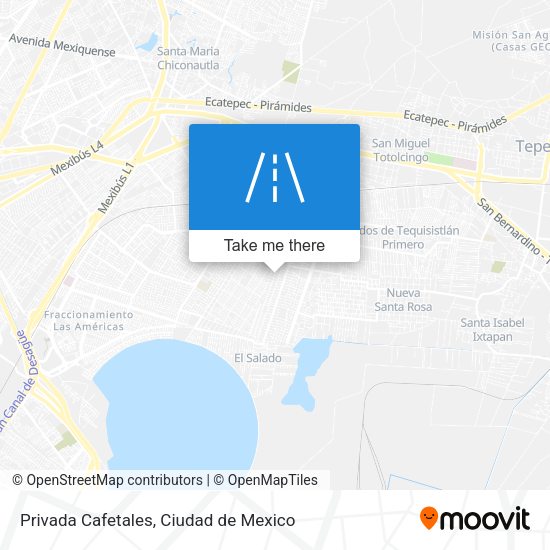 Privada Cafetales map