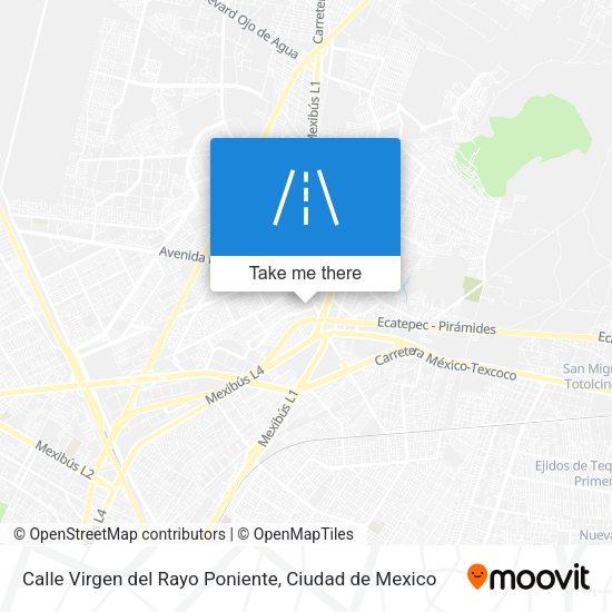 Mapa de Calle Virgen del Rayo Poniente
