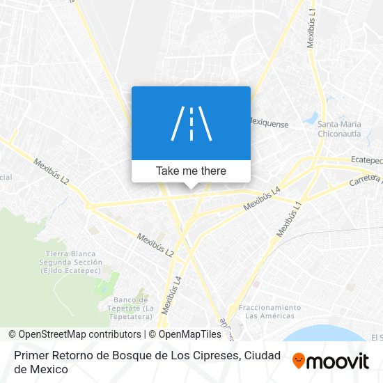 Primer Retorno de Bosque de Los Cipreses map