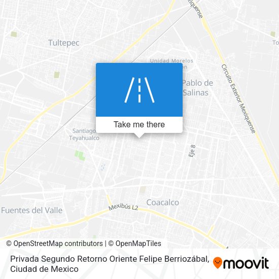 Privada Segundo Retorno Oriente Felipe Berriozábal map