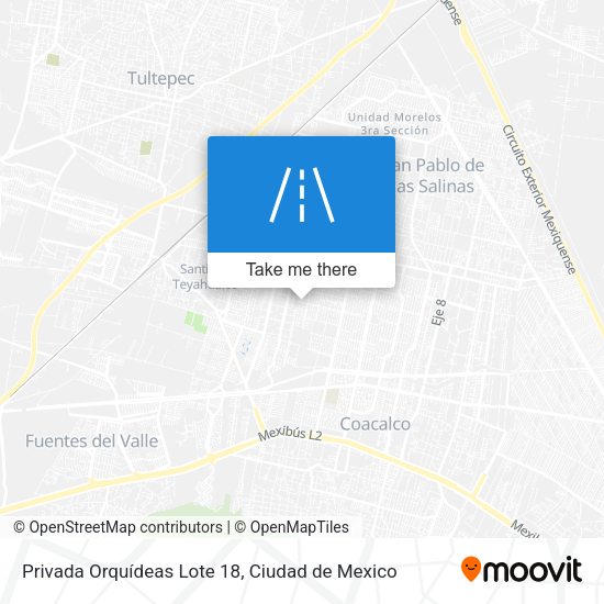 Privada Orquídeas Lote 18 map