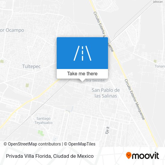 Privada Villa Florida map