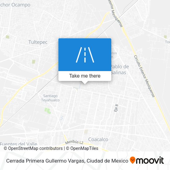 Cerrada Primera Gullermo Vargas map