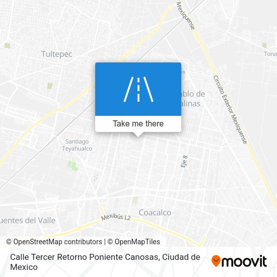 Calle Tercer Retorno Poniente Canosas map