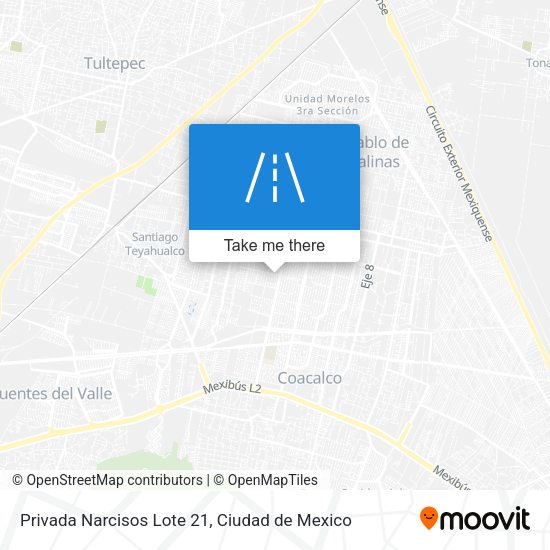 Mapa de Privada Narcisos Lote 21