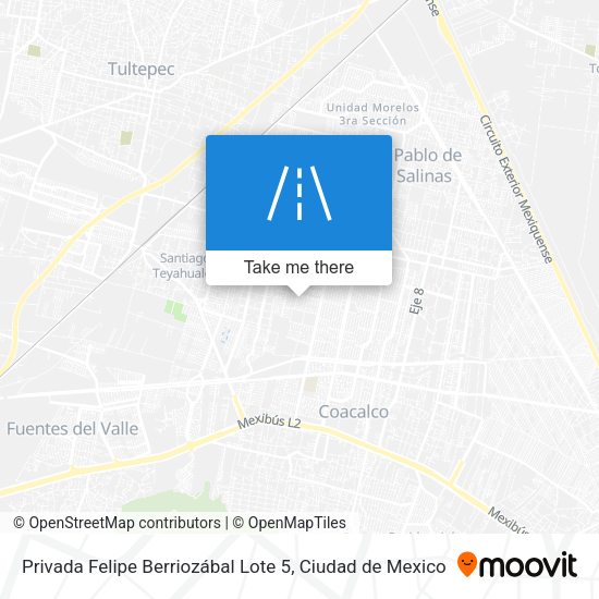 Mapa de Privada Felipe Berriozábal Lote 5