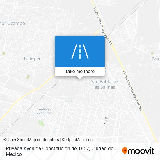 Privada Avenida Constitución de 1857 map