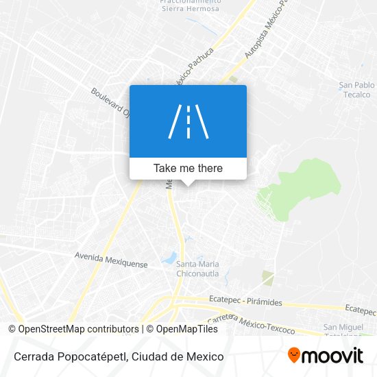 Cerrada Popocatépetl map