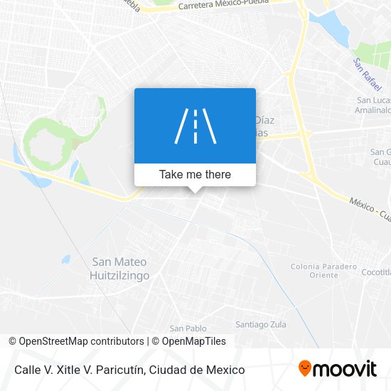 Calle V. Xitle V. Paricutín map