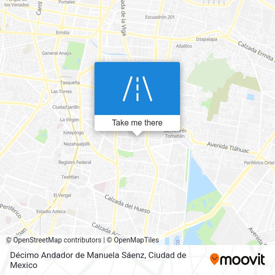 Décimo Andador de Manuela Sáenz map
