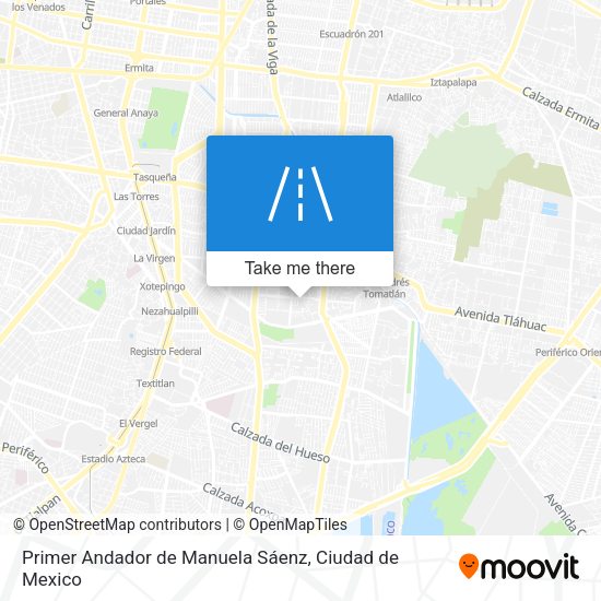 Primer Andador de Manuela Sáenz map