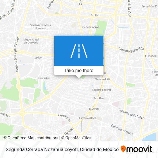 Mapa de Segunda Cerrada Nezahualcóyotl