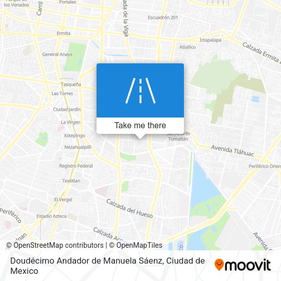 Doudécimo Andador de Manuela Sáenz map