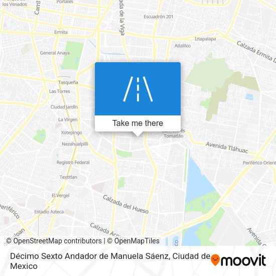 Décimo Sexto Andador de Manuela Sáenz map