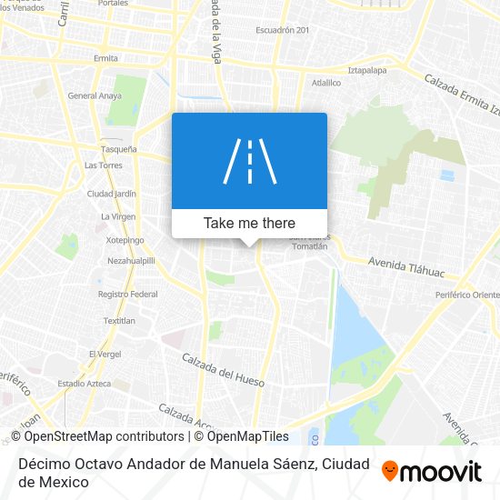 Mapa de Décimo Octavo Andador de Manuela Sáenz