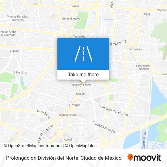 Prolongacion División del Norte map