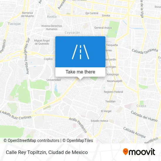 Calle Rey Topiltzin map