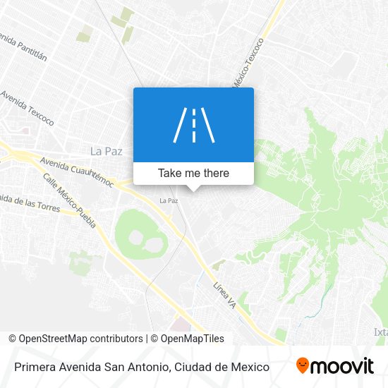 Primera Avenida San Antonio map