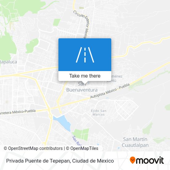 Privada Puente de Tepepan map