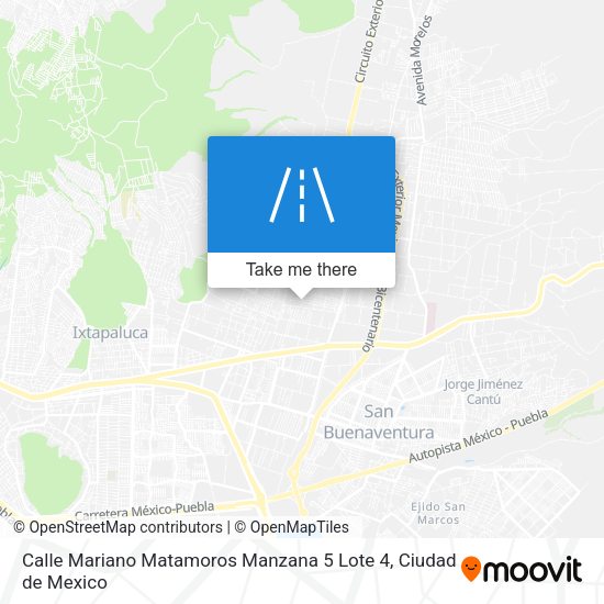 Calle Mariano Matamoros Manzana 5 Lote 4 map