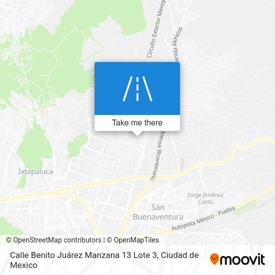 Calle Benito Juárez Manzana 13 Lote 3 map