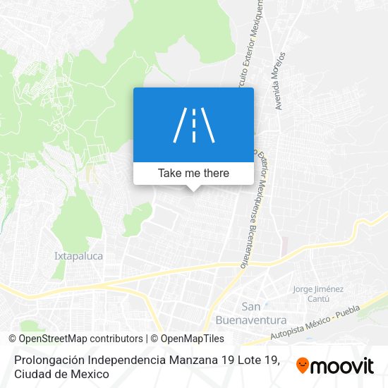 Mapa de Prolongación Independencia Manzana 19 Lote 19