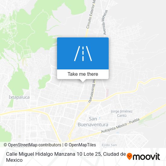 Calle Miguel Hidalgo Manzana 10 Lote 25 map