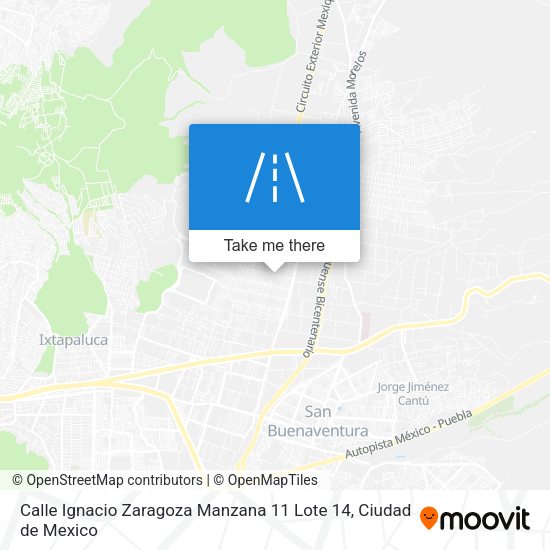 Mapa de Calle Ignacio Zaragoza Manzana 11 Lote 14