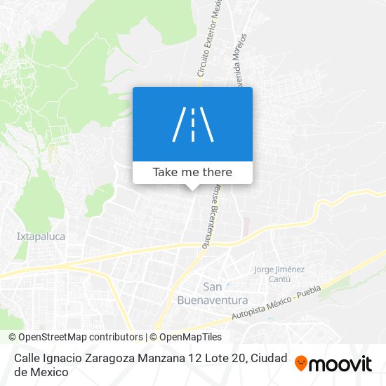 Mapa de Calle Ignacio Zaragoza Manzana 12 Lote 20