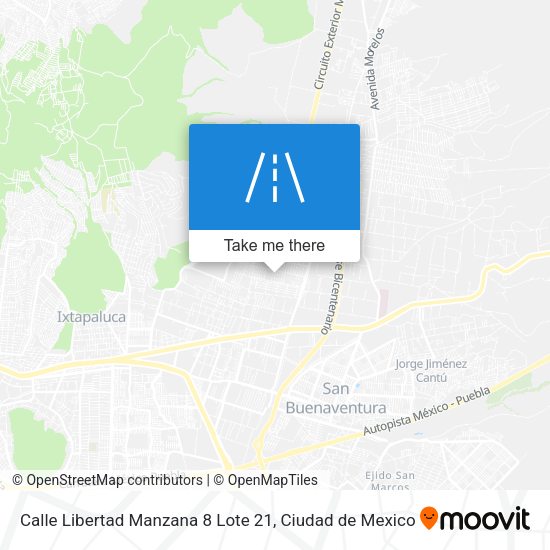 Mapa de Calle Libertad Manzana 8 Lote 21