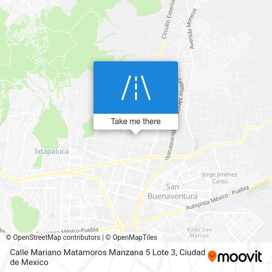 Calle Mariano Matamoros Manzana 5 Lote 3 map